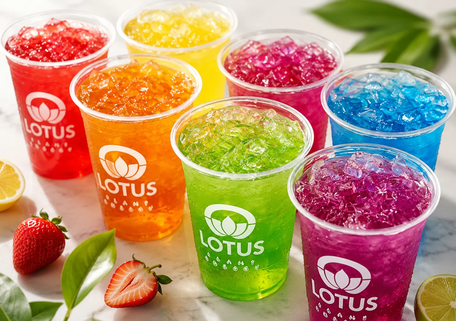 Colourful Lotus drinks line-up